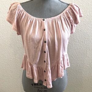 We The Free Women’s Pink Top Size XS Free‎ People Button Front Boho
